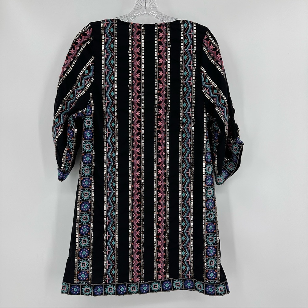 Tolani Kailani Hacienda Beaded Embroidered Tunic Dress Multicolored Size S - Picture 8 of 10